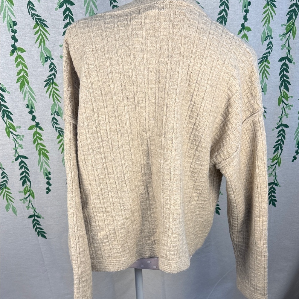 Max Studio Light Tan Ribbed Cardigan D3 - Picture 3 of 3